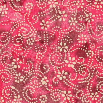 Preview: Baumwolle Batik einzigartig gefertigt Beige auf Pink